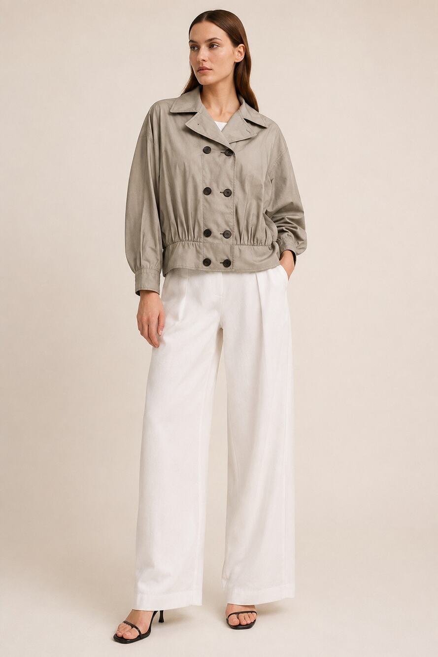 Stella McCartney Micro Check Bubble Jacket Gray – IT 42 / US 6
